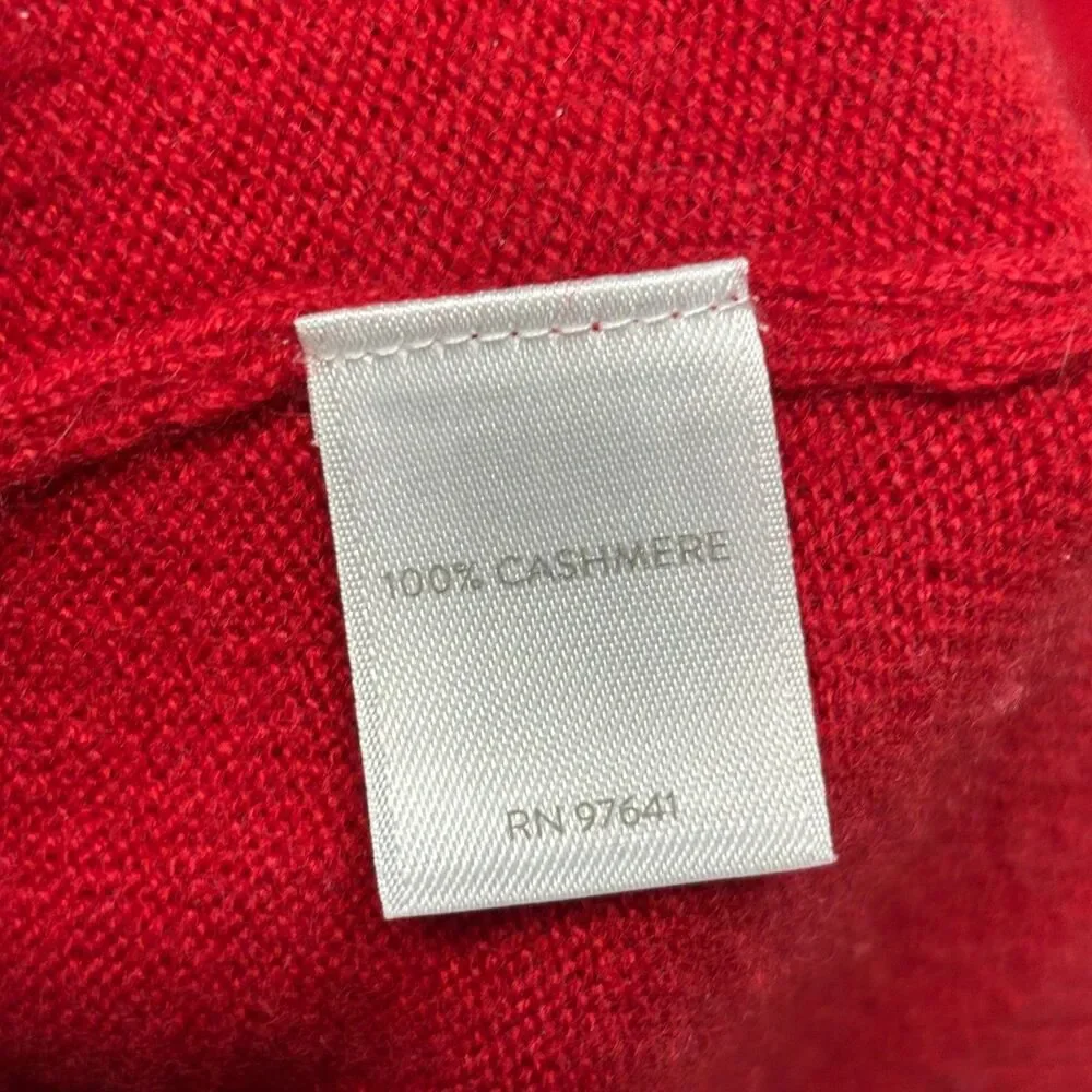 J Jill Women 100% Cashmere Sweater Size XL X-Large Petite Red C124 -17